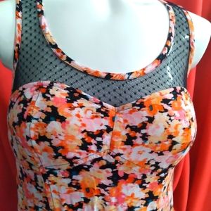 Romper with Black Netting on top in front and back